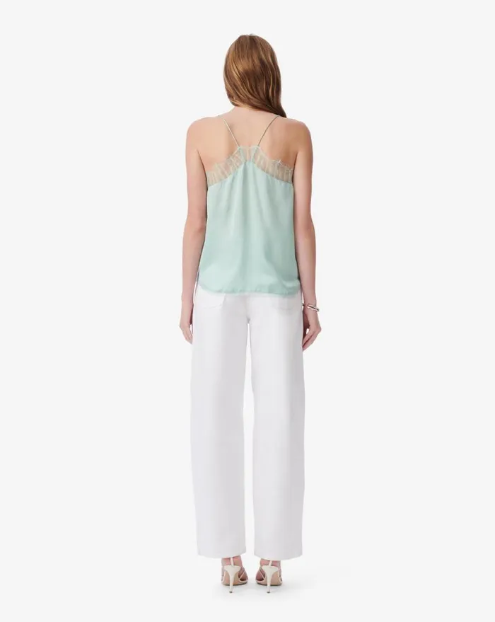 IRO BERWYN SILK CAMI Aqua Women Tops and Shirts
