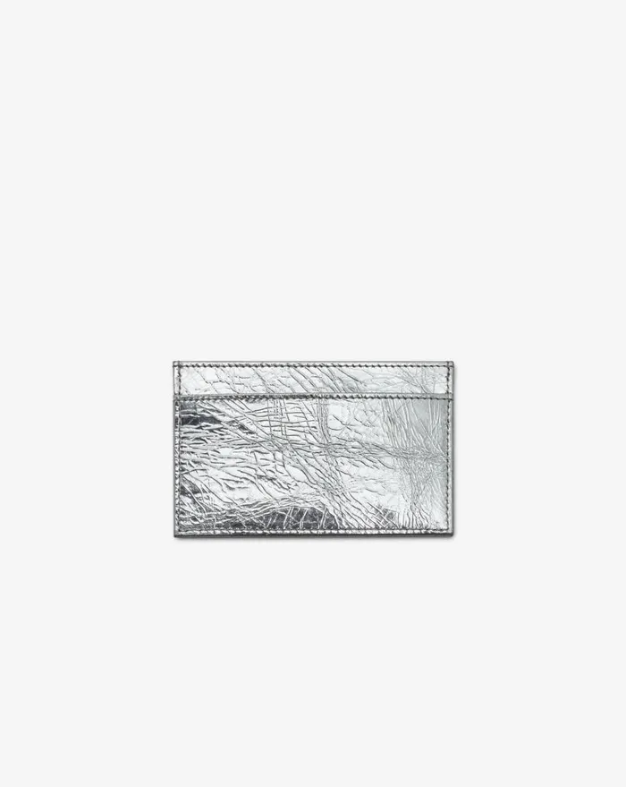 IRO CARDI SILVER LEATHER CARDHOLDER Silver Women Bags