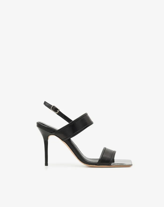 IRO CHLORITE HEELED SANDALS Blacksilver Women Sandals