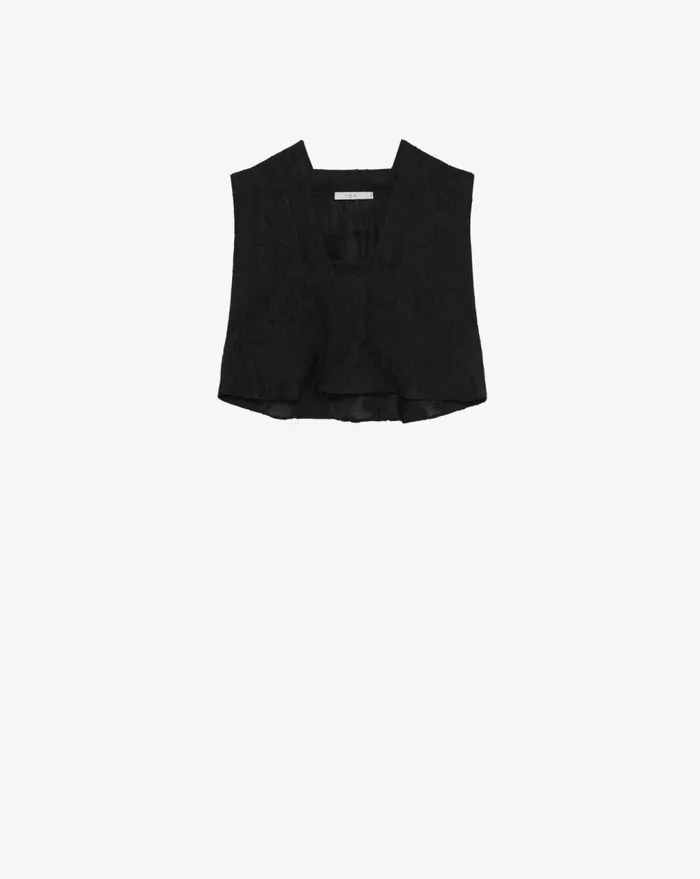IRO FLORENA JACQUARD VNECK TOP Black Women Tops and Shirts