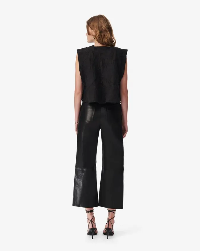 IRO FLORENA JACQUARD VNECK TOP Black Women Tops and Shirts