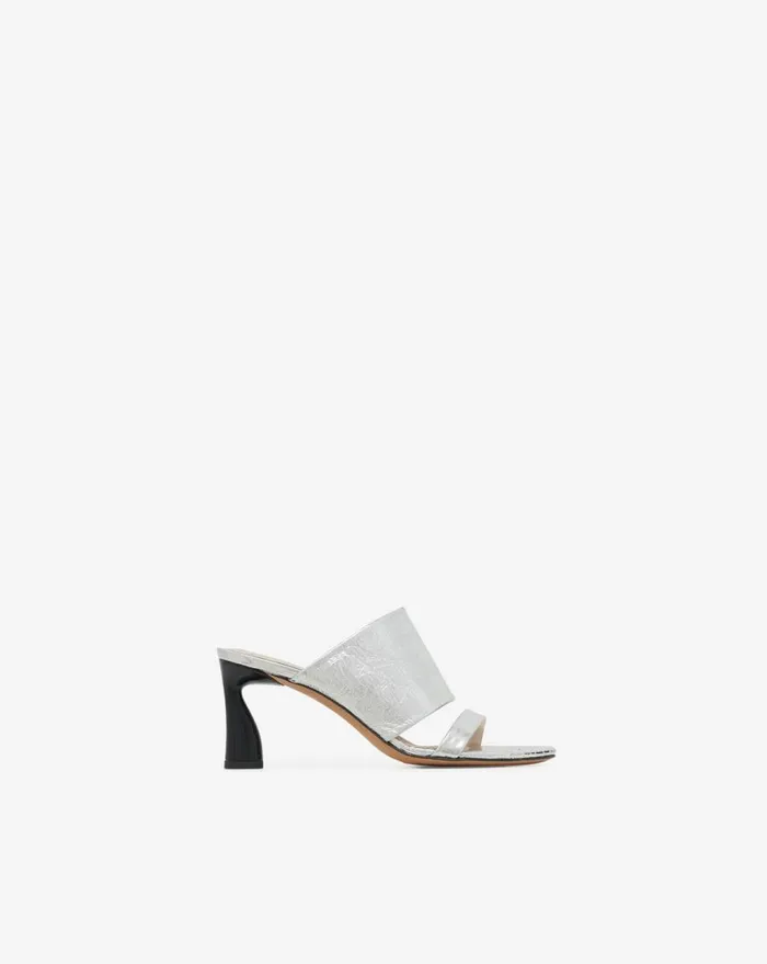 IRO GARNET SILVER LEATHER MULES Silver Women Sandals