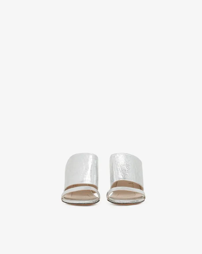 IRO GARNET SILVER LEATHER MULES Silver Women Sandals