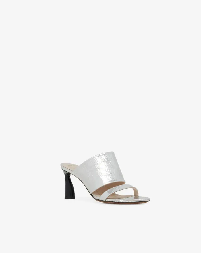 IRO GARNET SILVER LEATHER MULES Silver Women Sandals