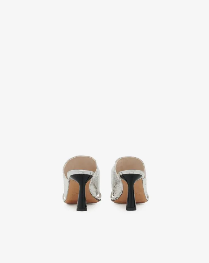 IRO GARNET SILVER LEATHER MULES Silver Women Sandals