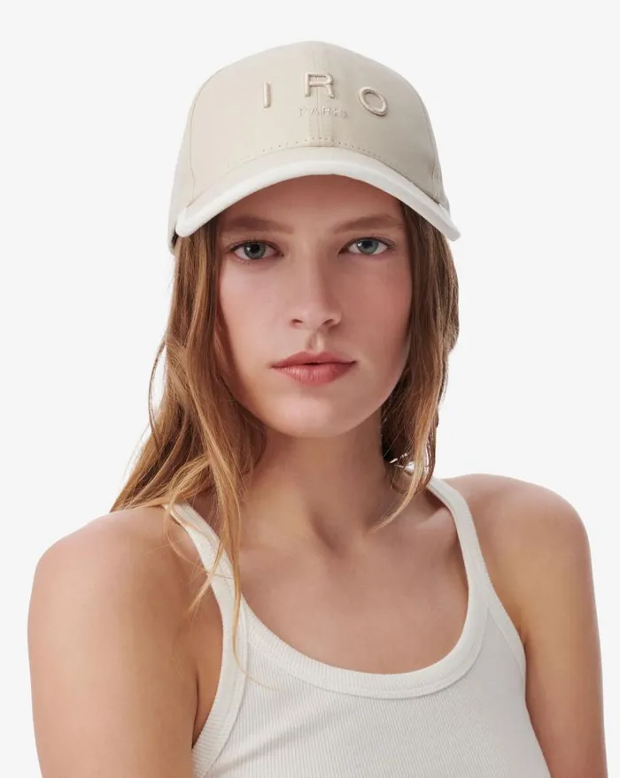IRO GREB LINE EMBROIDERED CAP Light Beige White Women Hats