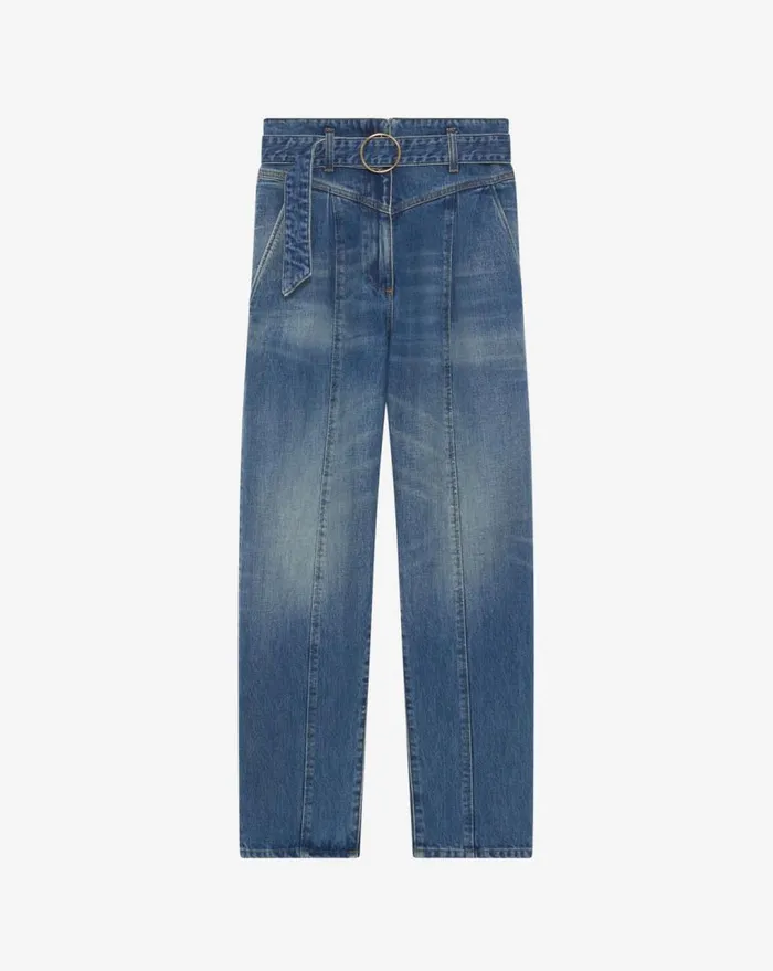 IRO INDIO BELTED CARROT CUT JEANS Mid Blue Used Women Jeans