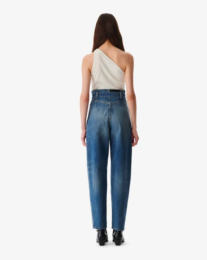 IRO INDIO BELTED CARROT CUT JEANS Mid Blue Used Women Jeans