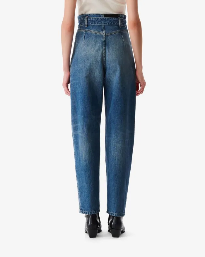 IRO INDIO BELTED CARROT CUT JEANS Mid Blue Used Women Jeans