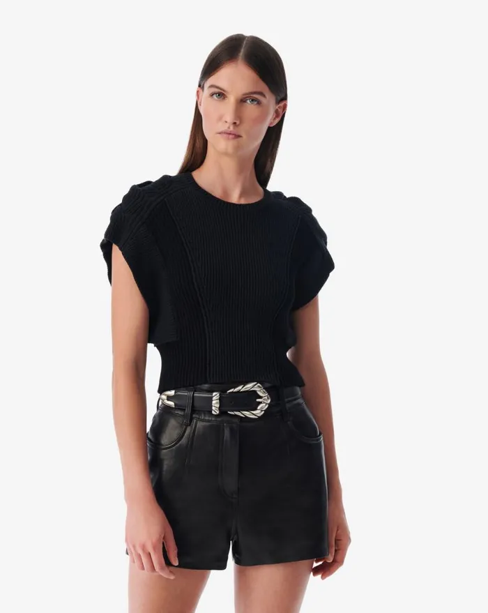 IRO KALOU SLEEVELESS ROUND NECK SWEATER Black Women Knits