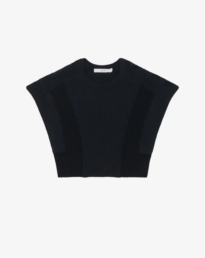 IRO KALOU SLEEVELESS ROUND NECK SWEATER Black Women Knits