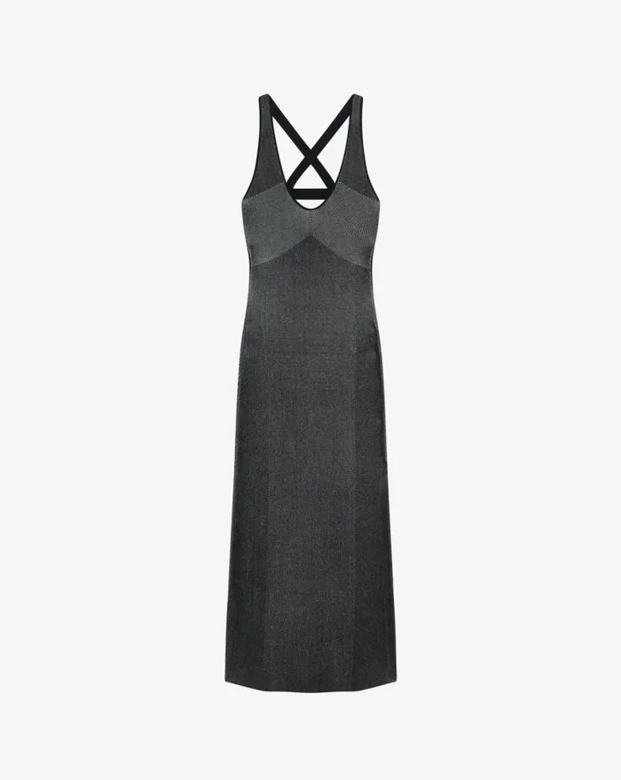 IRO KITZY CROSS BACK KNIT DRESS Blackwhite Women Dresses