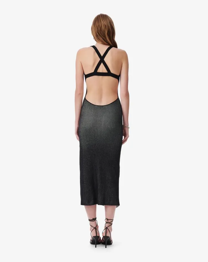 IRO KITZY CROSS BACK KNIT DRESS Blackwhite Women Dresses
