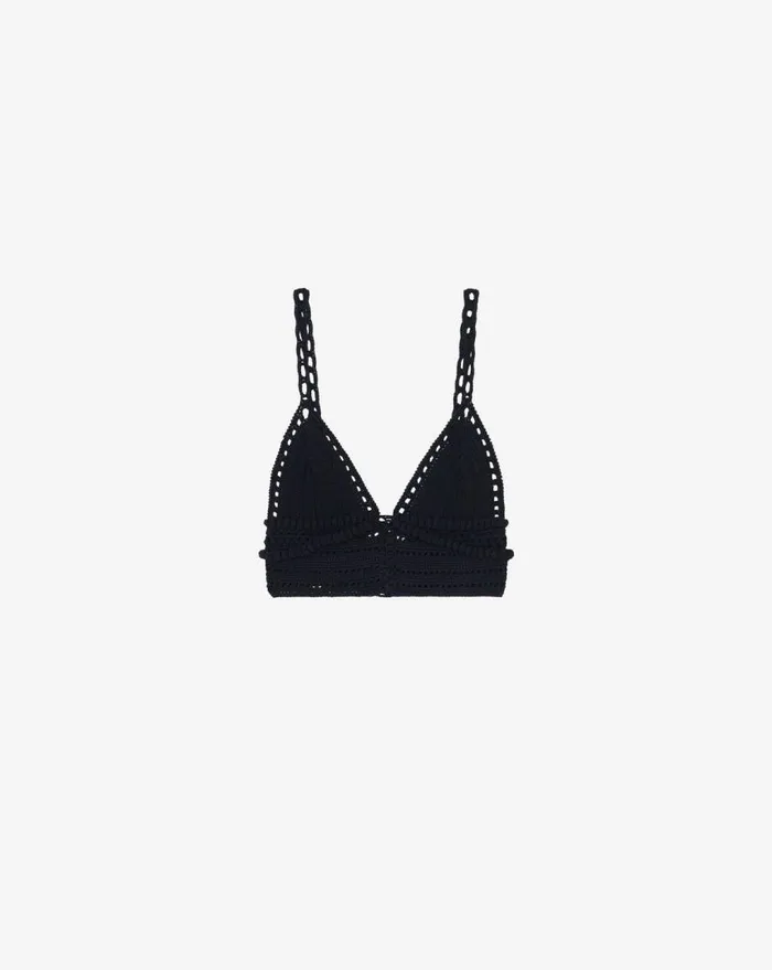 IRO KLEO VNECK CROCHET BRALETTE Black Women Knits