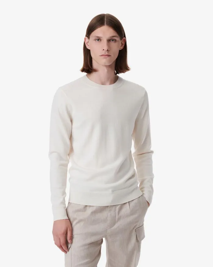 IRO MALEYO ROUNDNECK WOOL SWEATER Ecru Men Sweaters