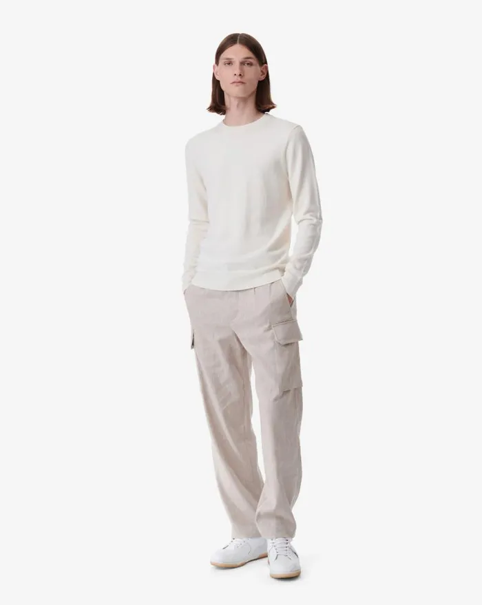 IRO MALEYO ROUNDNECK WOOL SWEATER Ecru Men Sweaters