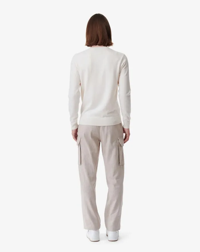 IRO MALEYO ROUNDNECK WOOL SWEATER Ecru Men Sweaters