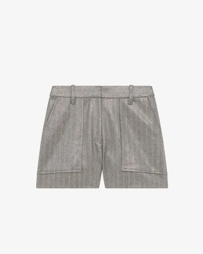 IRO MARCELINE SHORTS Ecrublack Laminated Women Shorts and Skirts