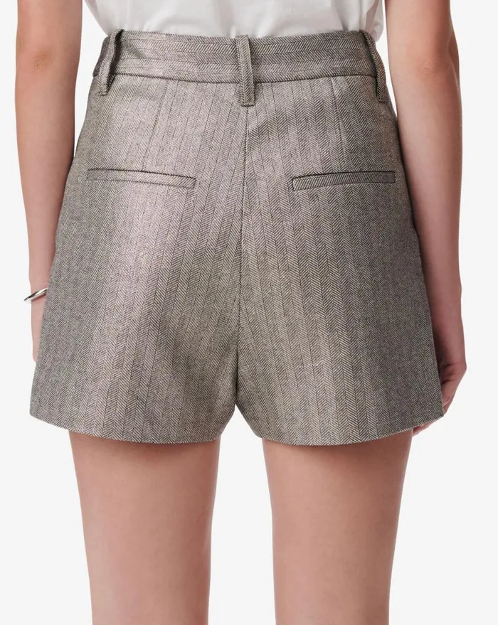 IRO MARCELINE SHORTS Ecrublack Laminated Women Shorts and Skirts