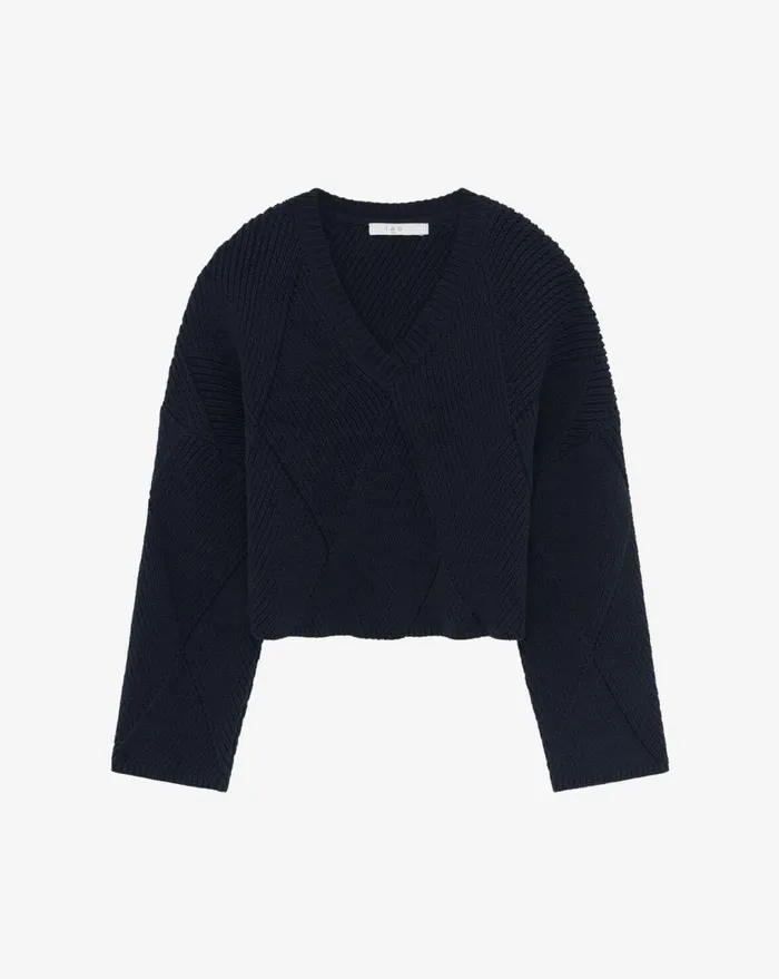 IRO OBELINE DIAMOND STITCH SWEATER Black Women Knits