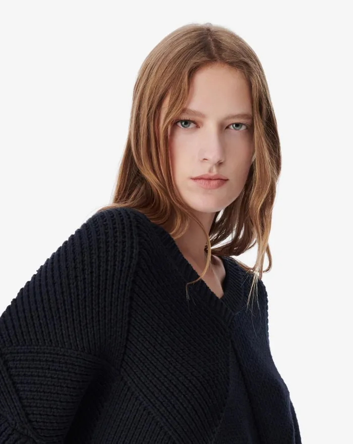 IRO OBELINE DIAMOND STITCH SWEATER Black Women Knits