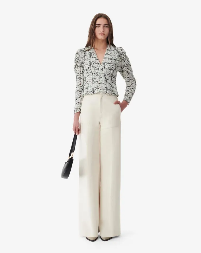 IRO RALU SILK PRINT TOP Multico White Women Tops and Shirts