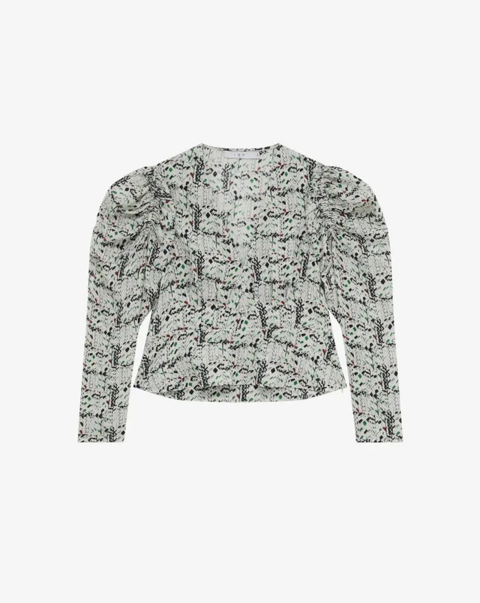 IRO RALU SILK PRINT TOP Multico White Women Tops and Shirts