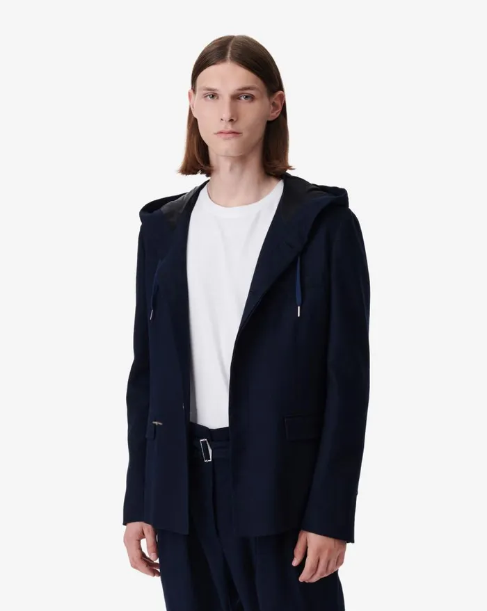 IRO RIDLEY HOODED JACKET Dark Navy Men Jackets and Coats