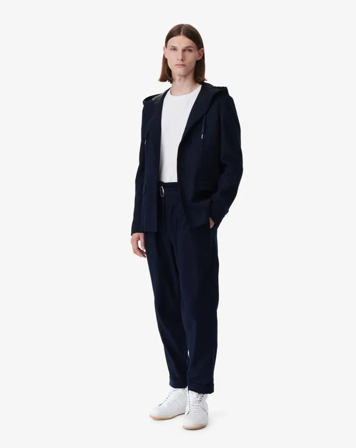 IRO RIDLEY HOODED JACKET Dark Navy Men Jackets and Coats