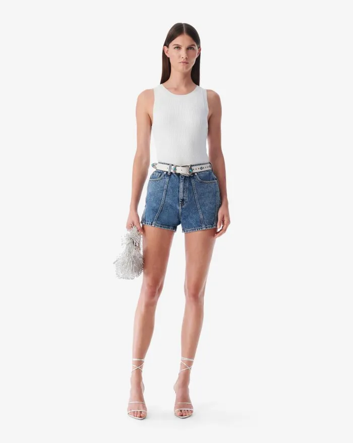 IRO SARAHI CROPPED DENIM SHORTS Mid Blue Women Shorts and Skirts