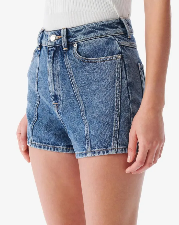 IRO SARAHI CROPPED DENIM SHORTS Mid Blue Women Shorts and Skirts