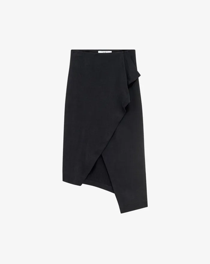 IRO SIMAL TENCEL ASYMMETRIC SKIRT Black Women Shorts and Skirts