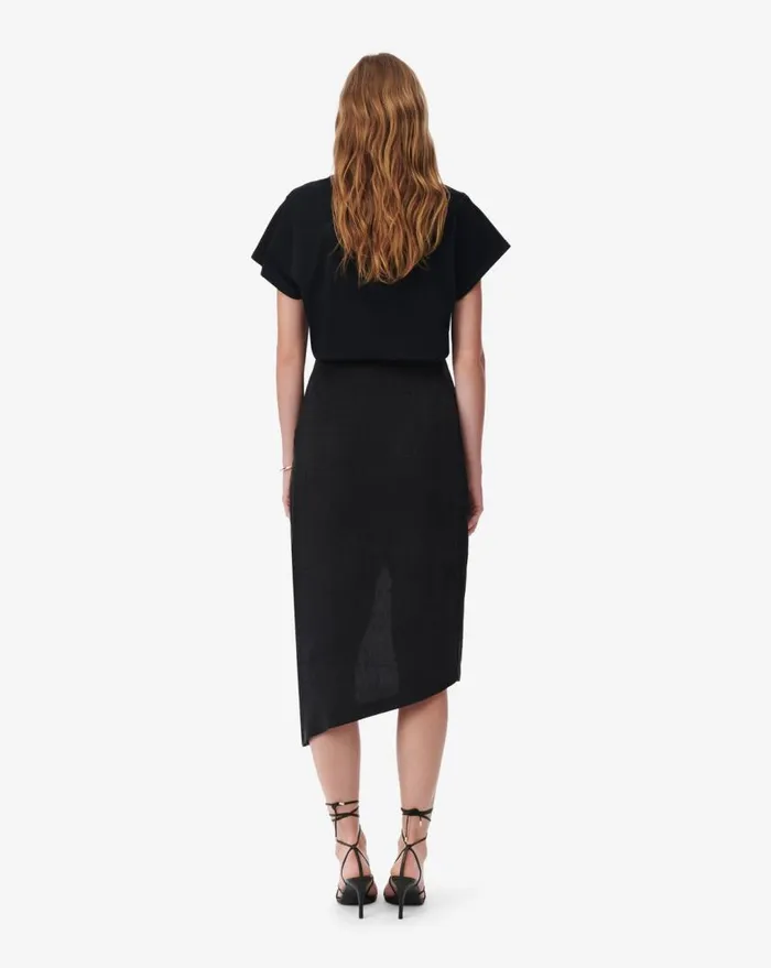 IRO SIMAL TENCEL ASYMMETRIC SKIRT Black Women Shorts and Skirts