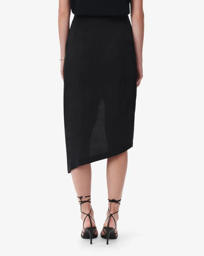 IRO SIMAL TENCEL ASYMMETRIC SKIRT Black Women Shorts and Skirts