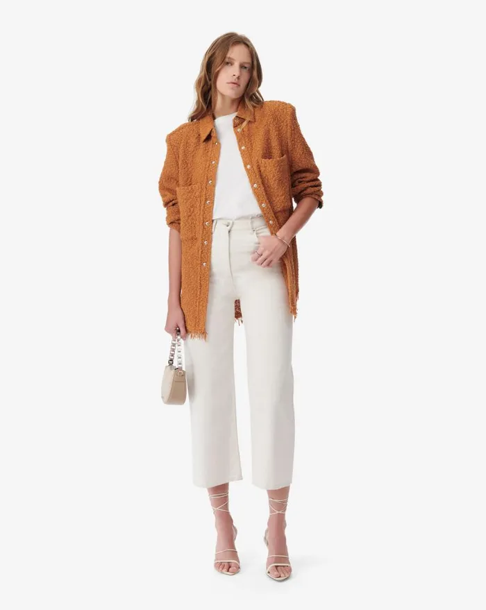 IRO SOLARIA TWEED OVERSHIRT Cognac Women Jackets and Coats