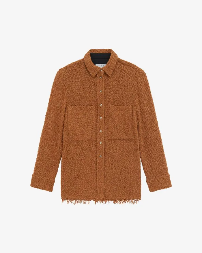 IRO SOLARIA TWEED OVERSHIRT Cognac Women Jackets and Coats
