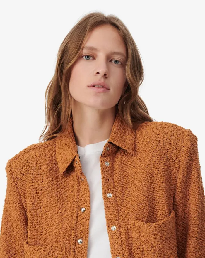 IRO SOLARIA TWEED OVERSHIRT Cognac Women Jackets and Coats