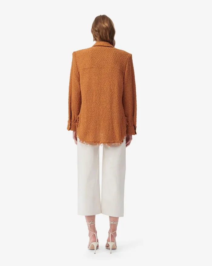 IRO SOLARIA TWEED OVERSHIRT Cognac Women Jackets and Coats
