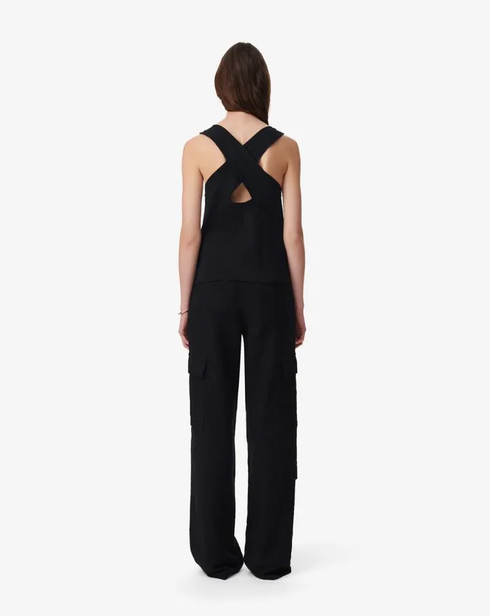IRO TEKKIO KNOT VNECK TOP Black Women Tops and Shirts