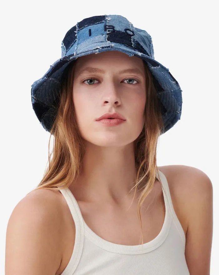 IRO VENETO PATCHWORK DENIM SUNHAT Patchwork Denim Women Hats
