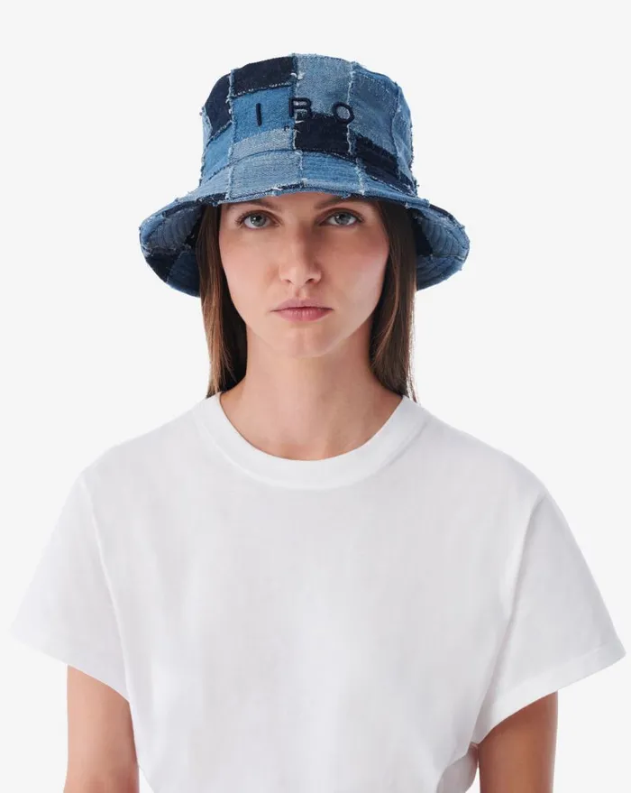 IRO VENETO PATCHWORK DENIM SUNHAT Patchwork Denim Women Hats
