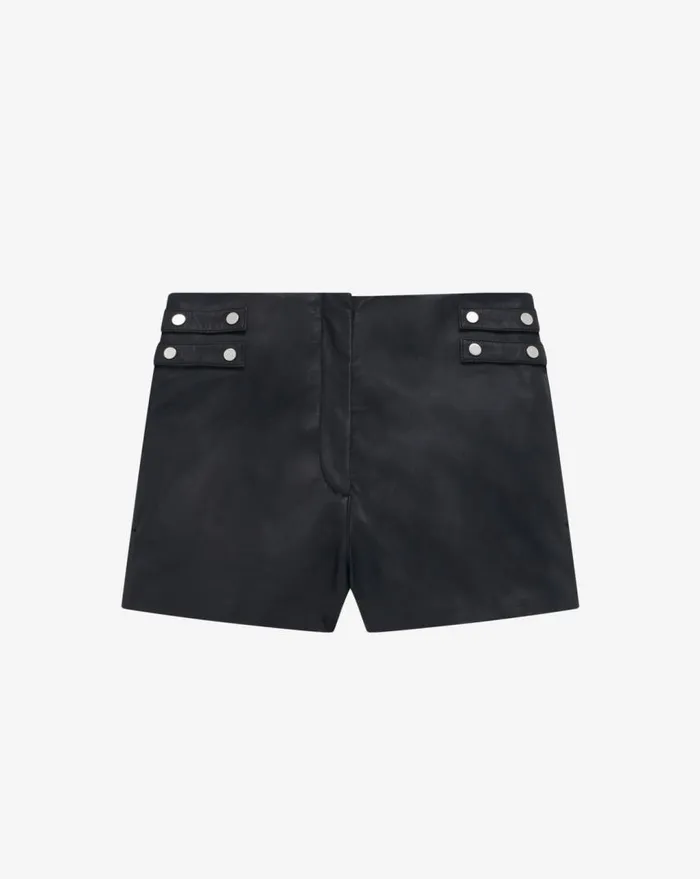 IRO YARENA LEATHER SHORTS Azur Blue Women Shorts and Skirts