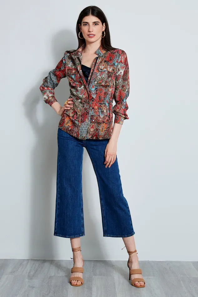 Jackets and Blazers Women Elie Tahari Paisley Cargo Jacket MULTI