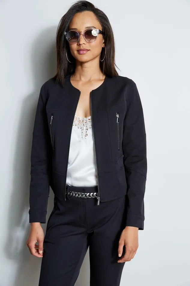Jackets and Blazers Women Elie Tahari Stretch Twill Jacket BLACK