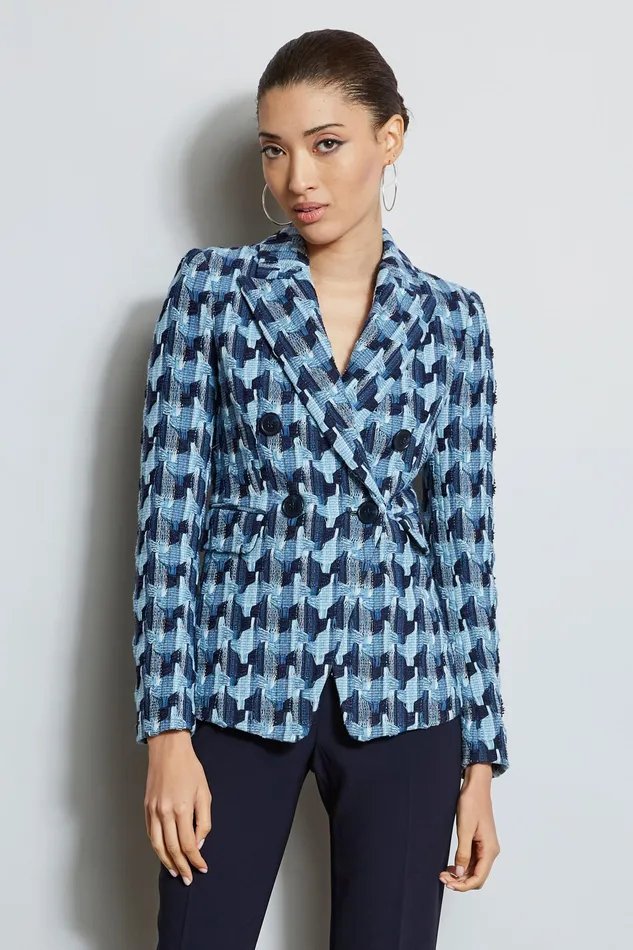 Jackets and Blazers Women Elie Tahari Twisted Tweed Blazer NAVY MULTI