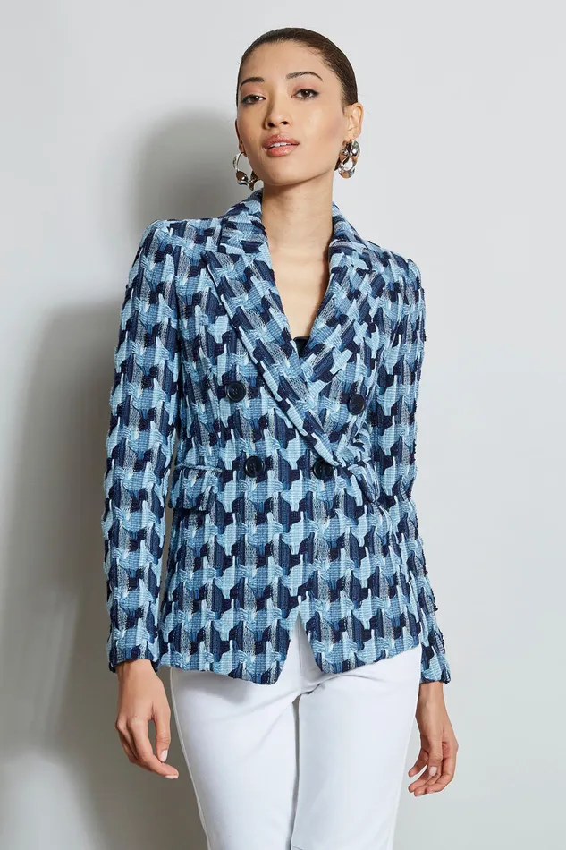 Jackets and Blazers Women Elie Tahari Twisted Tweed Blazer NAVY MULTI