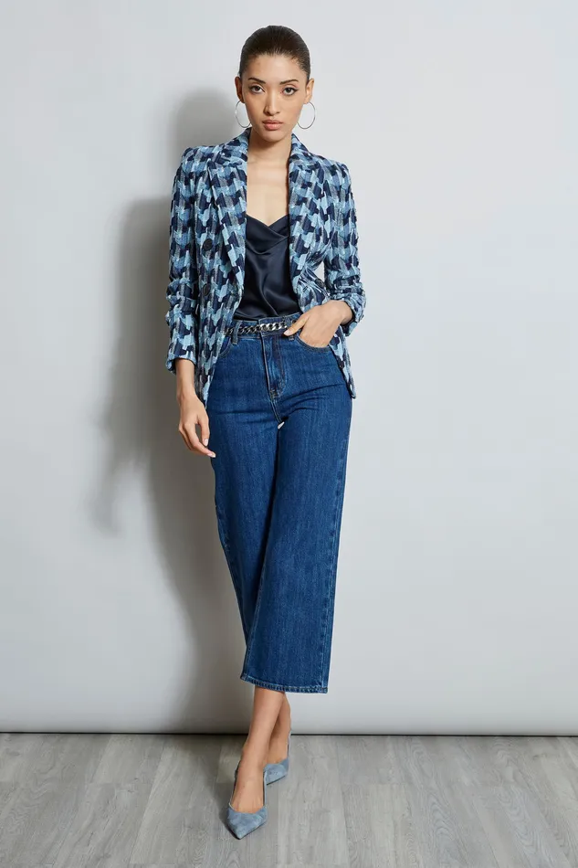 Jackets and Blazers Women Elie Tahari Twisted Tweed Blazer NAVY MULTI