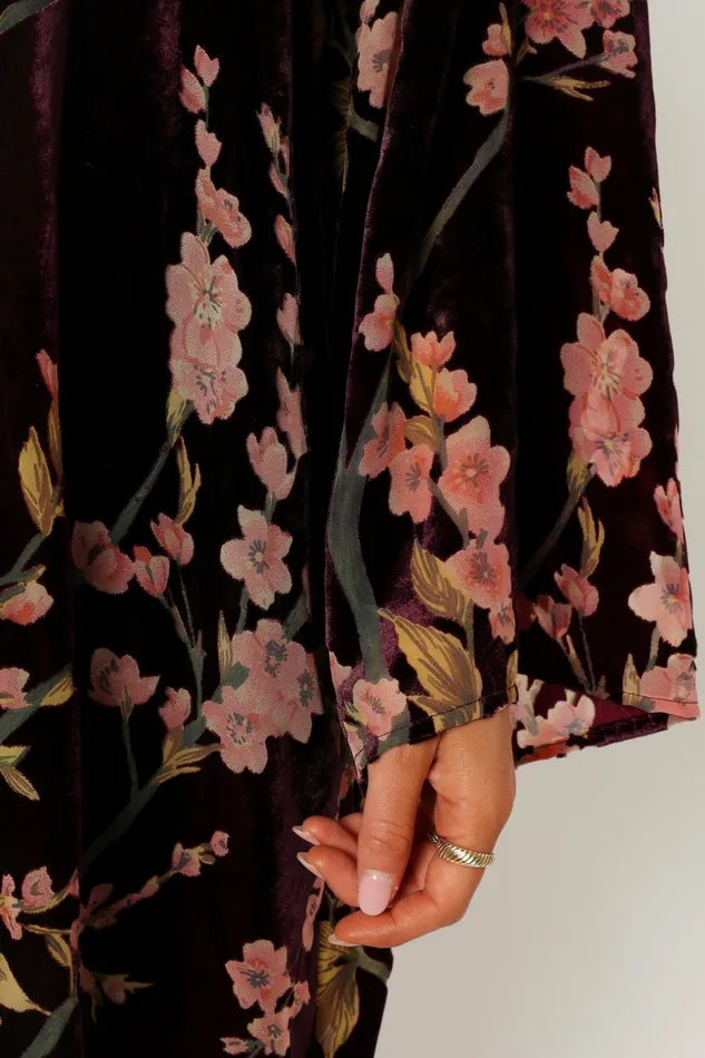 Jackets and Coats Lennon Velvet Duster Floral 8211 Petal and Pup Women