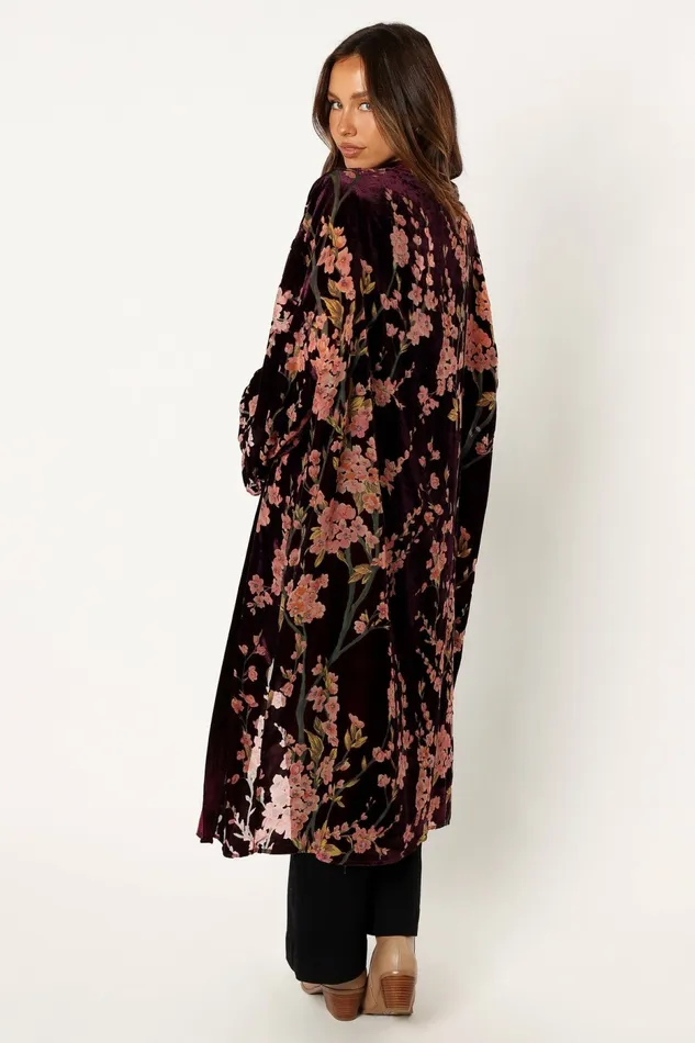 Jackets and Coats Lennon Velvet Duster Floral 8211 Petal and Pup Women