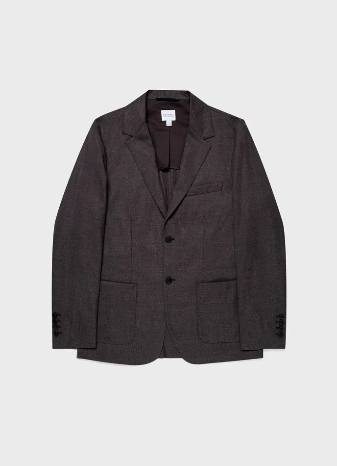 Jackets and Coats Lightweight Travel Wool Blazer Light Coffee Melange ussunspel Men